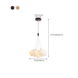 Adjustable Height Modern White Multi-Globe Chandelier #size