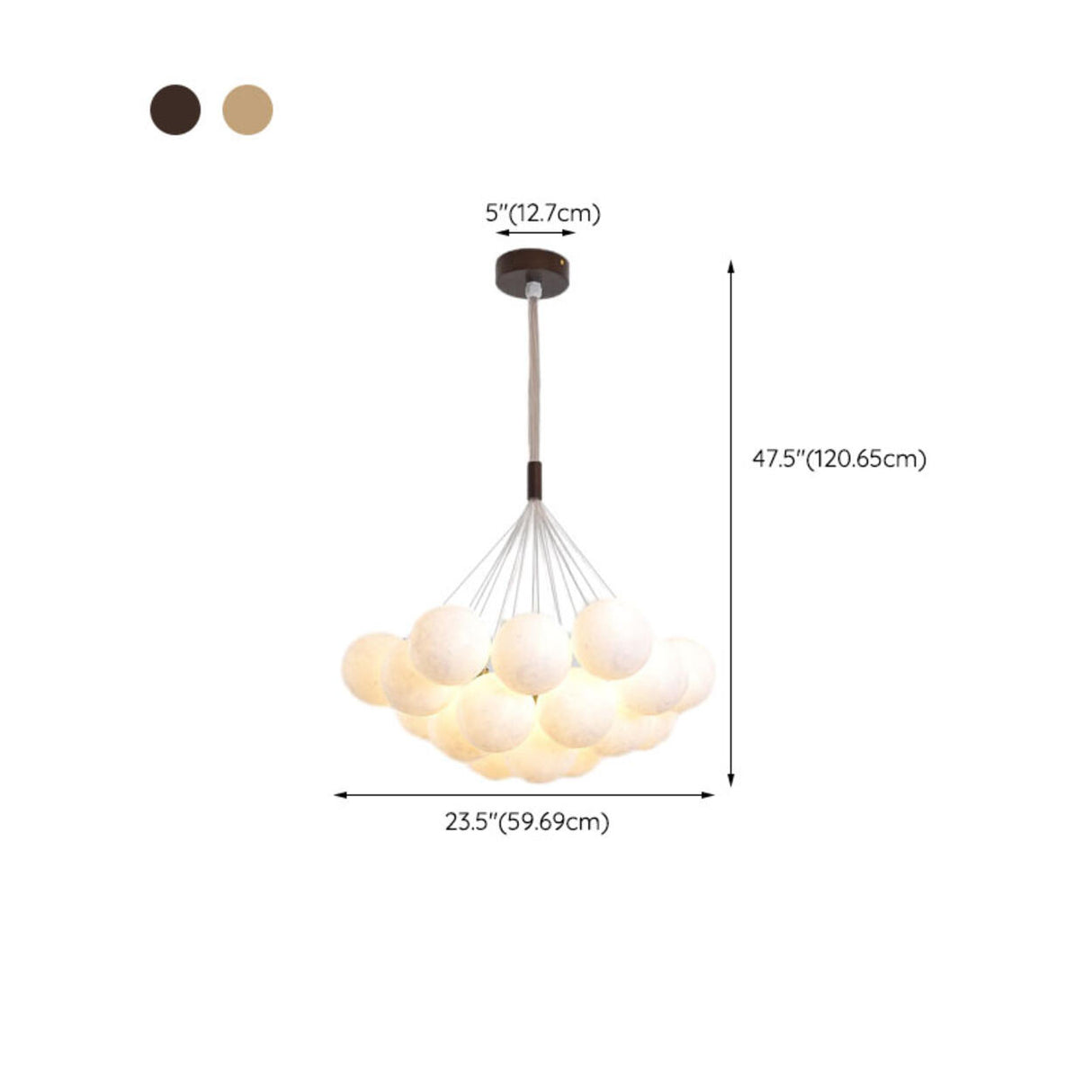 Adjustable Height Modern White Multi-Globe Chandelier Image - 25