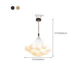 Adjustable Height Modern White Multi-Globe Chandelier Image - 25