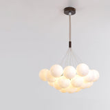 Adjustable Height Modern White Multi-Globe Chandelier Image - 6