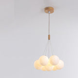 Adjustable Height Modern White Multi-Globe Chandelier Image - 7