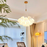 Adjustable Height Modern White Multi-Globe Chandelier Image - 8