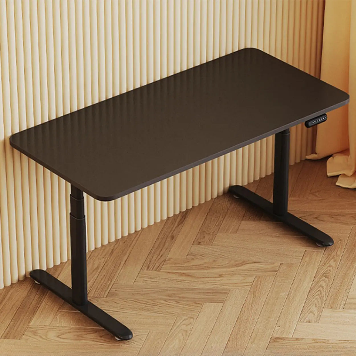 Adjustable Height Rectangle Wood T-Shape Standing Desk Image - 2