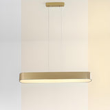 Adjustable Height Simple Oval LED Island Pendant Light Image - 12