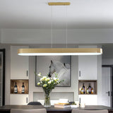 Adjustable Height Simple Oval LED Island Pendant Light Image - 2