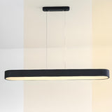 Adjustable Height Simple Oval LED Island Pendant Light Image - 6