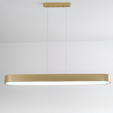 Adjustable Height Simple Oval LED Island Pendant Light Image - 8