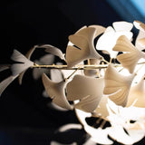 Adjustable Height White Ginkgo Leaves Chandelier Image - 11