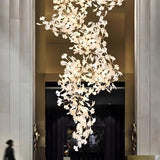 Adjustable Height White Ginkgo Leaves Chandelier Image - 3