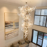 Adjustable Height White Ginkgo Leaves Chandelier Image - 4