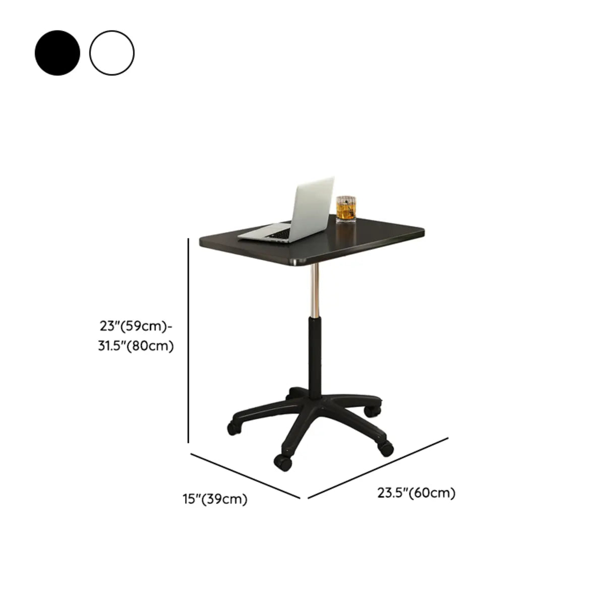 Adjustable Height White Wood Narrow Small Standing Desk 