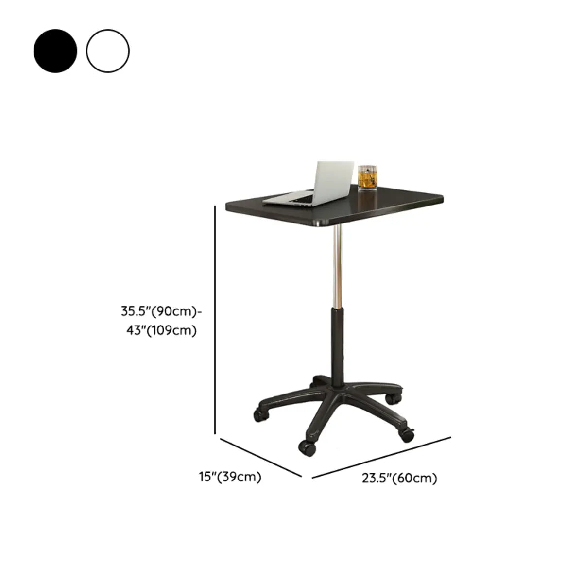 Adjustable Height White Wood Narrow Small Standing Desk Image - 15