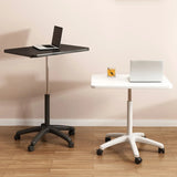 Adjustable Height White Wood Narrow Small Standing Desk Image - 4