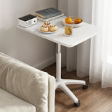 Adjustable Height White Wood Narrow Small Standing Desk Image - 8