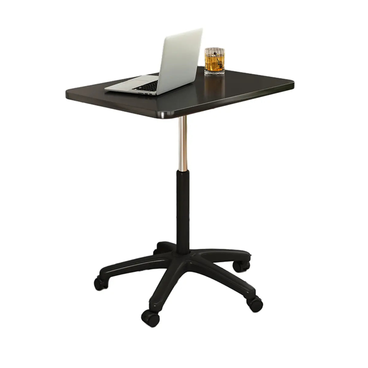 Adjustable Height White Wood Narrow Small Standing Desk Image - 9