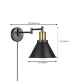 Adjustable Industrial Black Conical Vanity Wall Light Image - 13