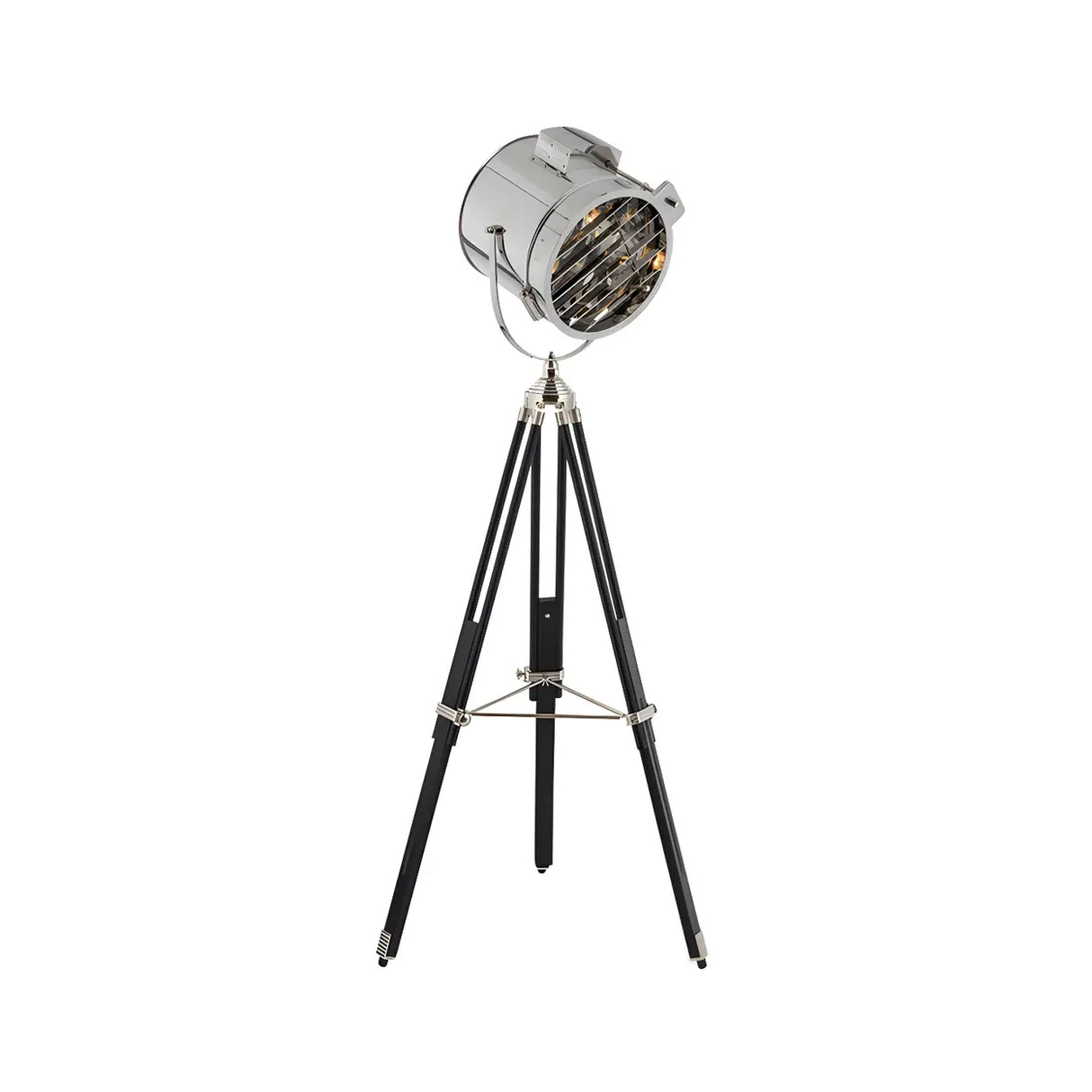 Adjustable Industrial Metallic Sliver Cylinder Floor Lamp Image - 4