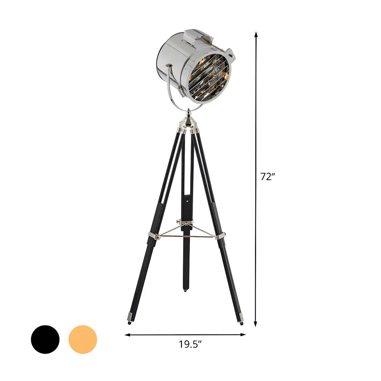 Adjustable Industrial Metallic Sliver Cylinder Floor Lamp 