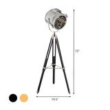 Adjustable Industrial Metallic Sliver Cylinder Floor Lamp #size