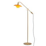 Adjustable Industrial Yellow Tiered Cone Floor Lamp Image - 5