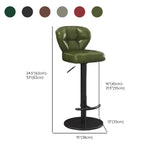 Adjustable Leather Backrest Swivel Pedestal Bar Stool #size