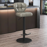 Adjustable Leather Backrest Swivel Pedestal Bar Stool Image - 5