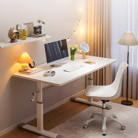 Adjustable Manufactured Wood T-Shape Computer Desk Image - 1