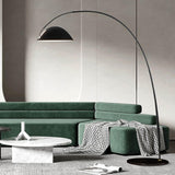 Adjustable Metal Black Dome and Arc Floor Lamp Image - 1