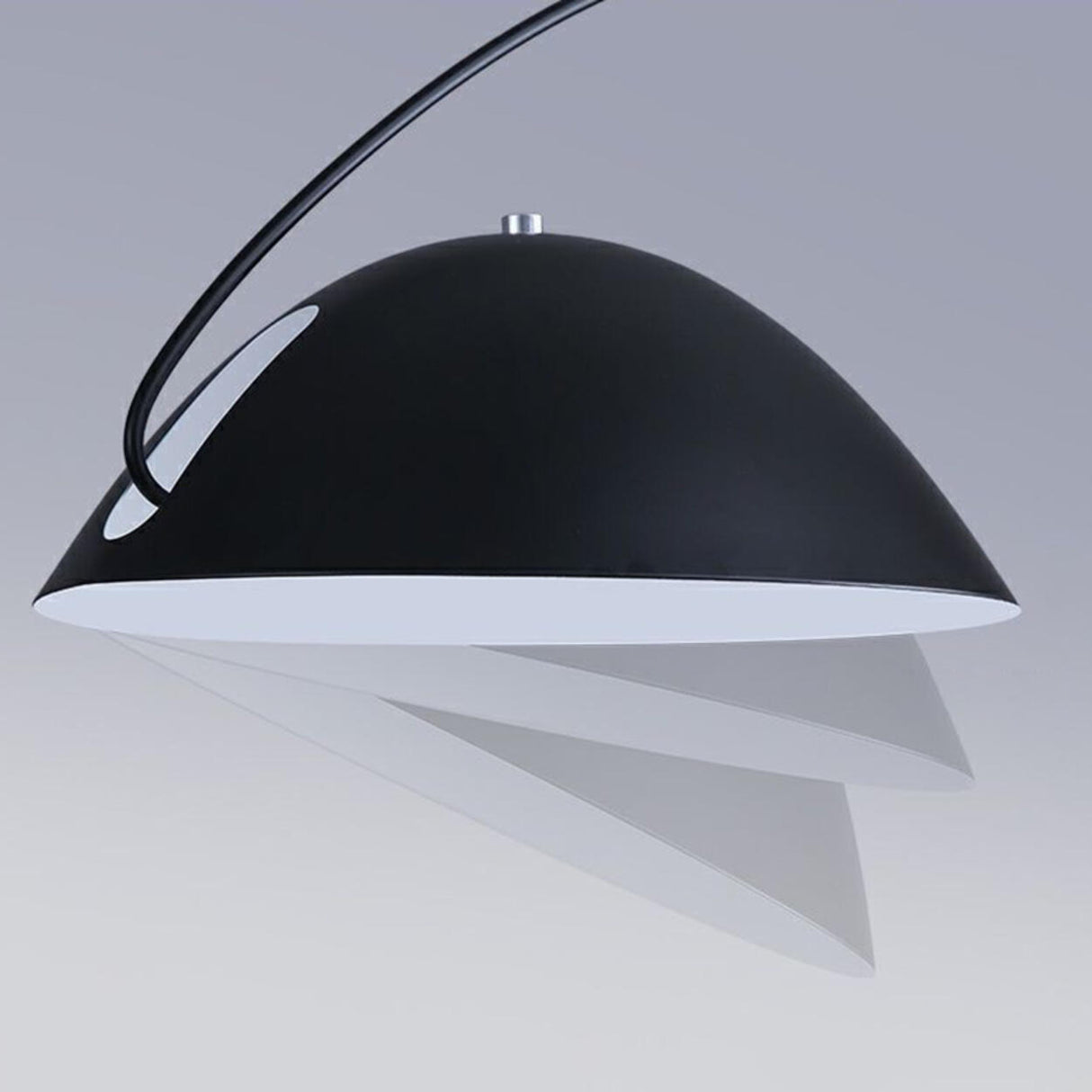 Adjustable Metal Black Dome and Arc Floor Lamp Image - 10