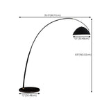 Adjustable Metal Black Dome and Arc Floor Lamp #size