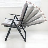 Adjustable Metal Frame Blue Modern Cotton Recliner Image - 13