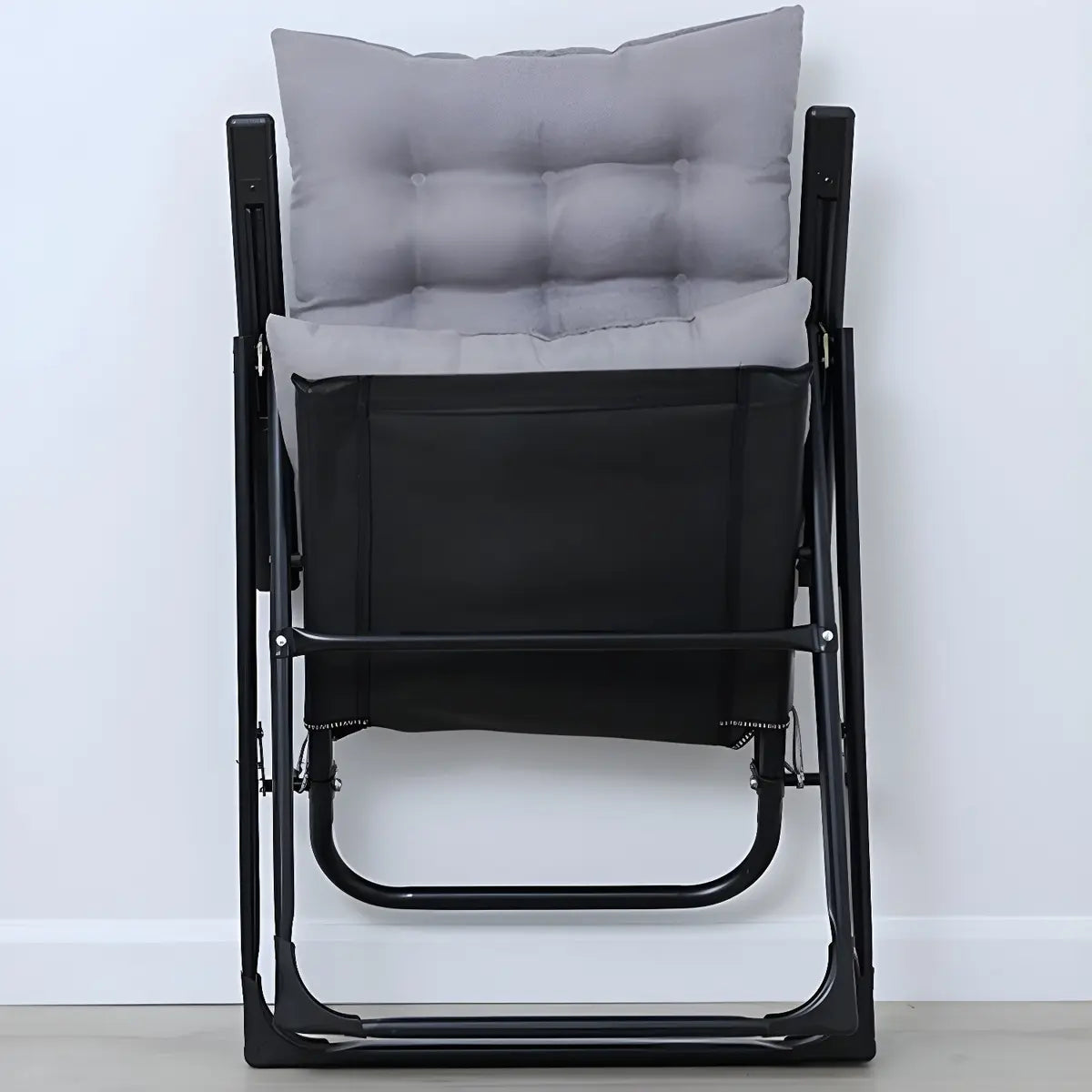 Adjustable Metal Frame Blue Modern Cotton Recliner Image - 15