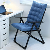 Adjustable Metal Frame Blue Modern Cotton Recliner Image - 4