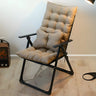 Adjustable Metal Frame Blue Modern Cotton Recliner Image - 6