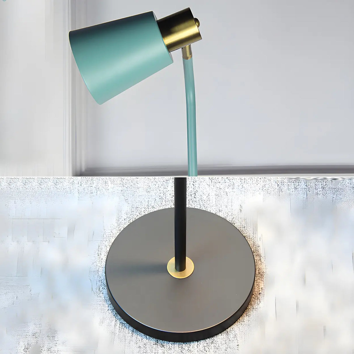 Adjustable Minimalist Green Tapered Metal Floor Lamp Image - 12