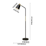 Adjustable Minimalist Green Tapered Metal Floor Lamp #size