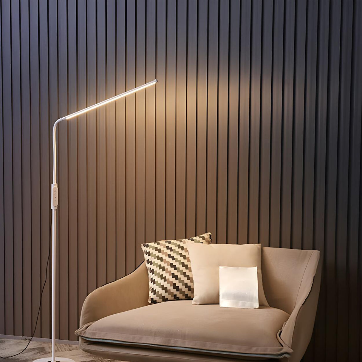 Adjustable Minimalist Linear LED Reading Floor Lamp Image - 15