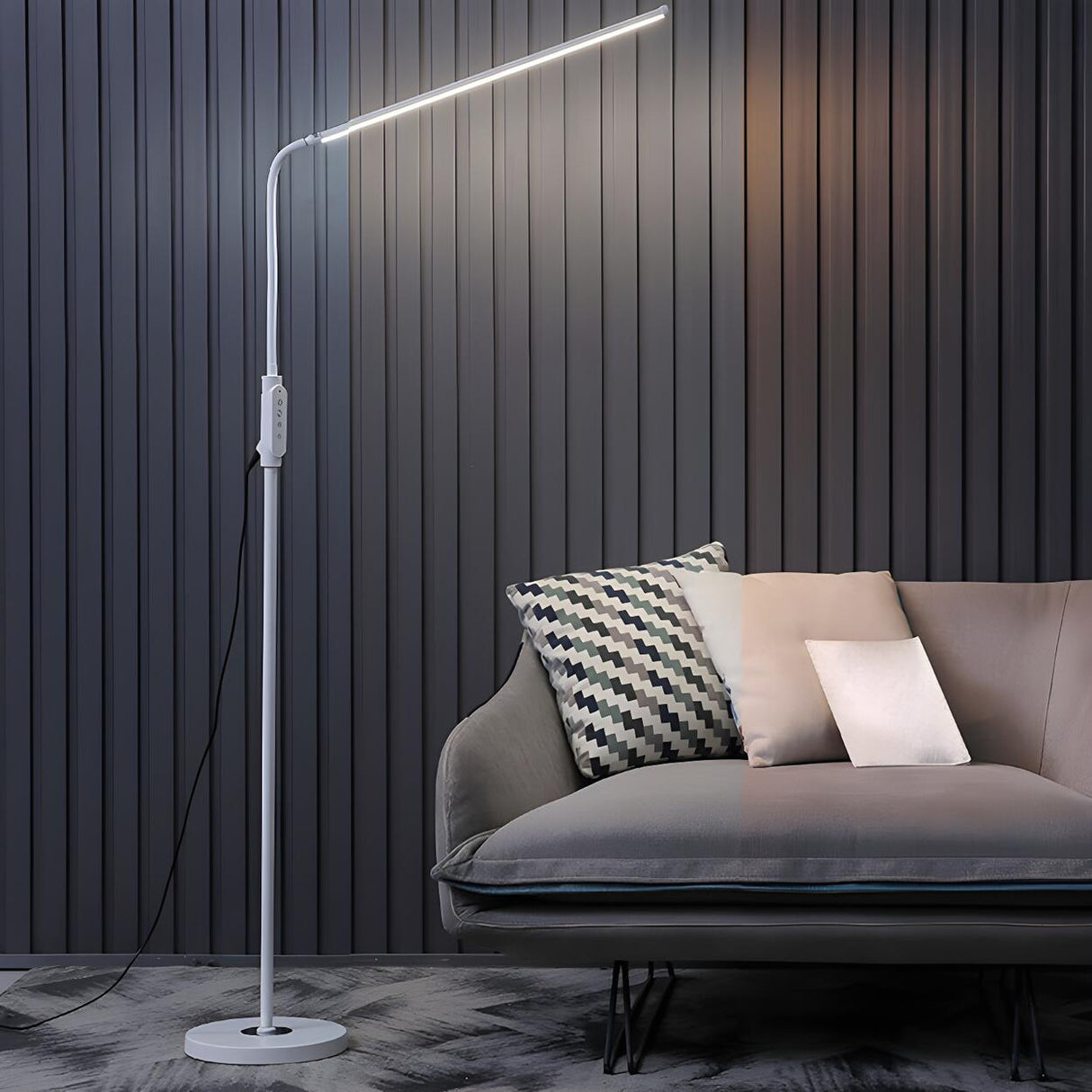 Adjustable Minimalist Linear LED Reading Floor Lamp Image - 18