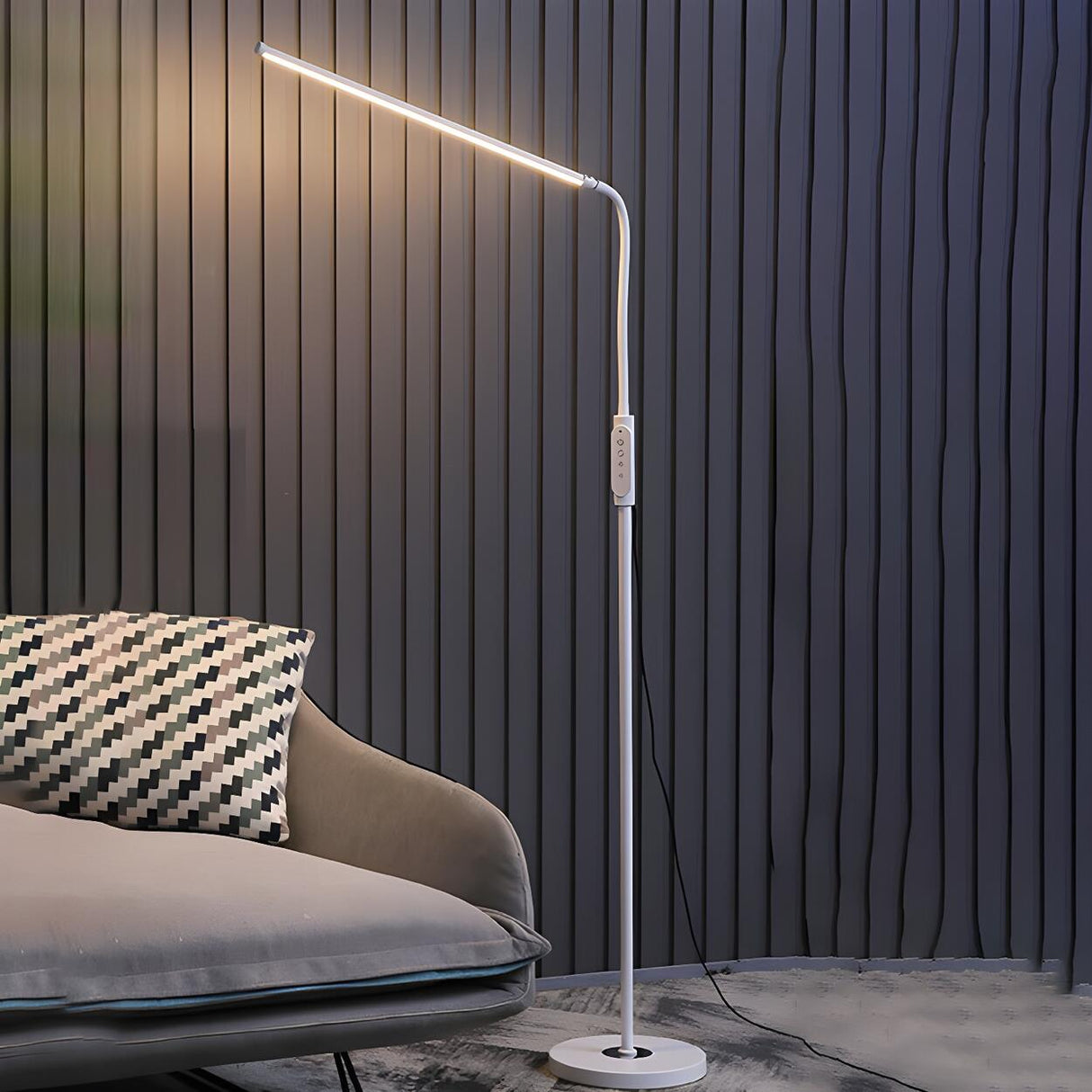 Adjustable Minimalist Linear LED Reading Floor Lamp Image - 6