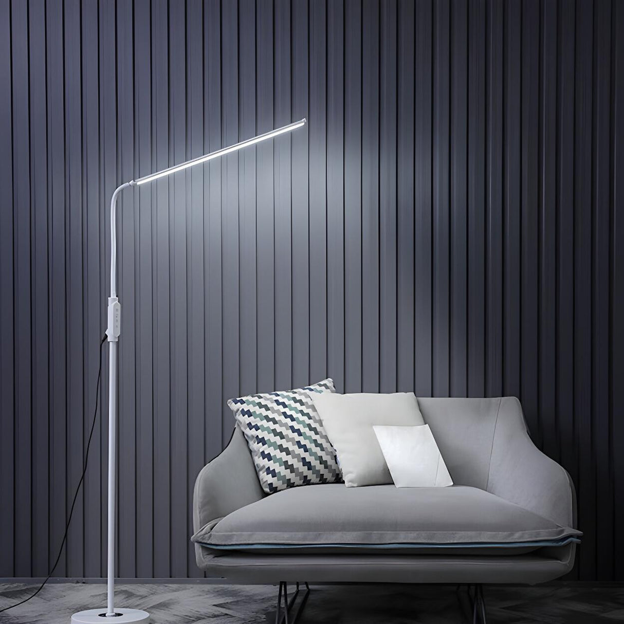 Adjustable Minimalist Linear LED Reading Floor Lamp Image - 8