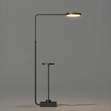 Adjustable Minimalist Round Floor Lamp with Side Table Image - 3