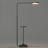 Adjustable Minimalist Round Floor Lamp with Side Table Image - 4