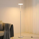 Adjustable Minimalist White Disc LED Floor Lamp Image - 1