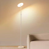 Adjustable Minimalist White Disc LED Floor Lamp Image - 17