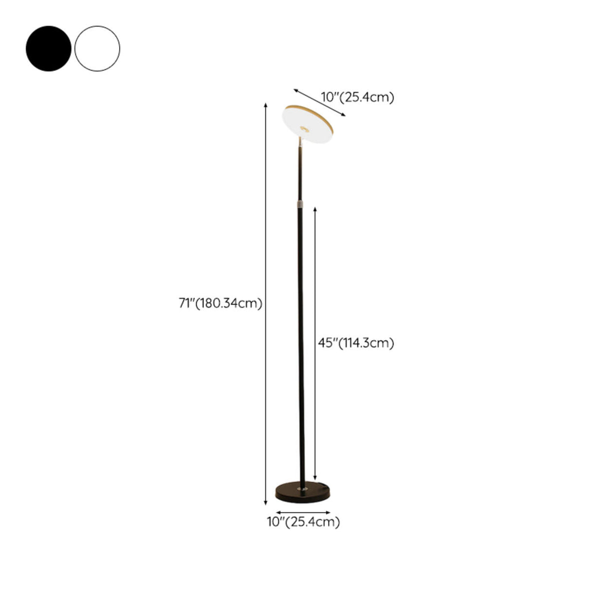 Adjustable Minimalist White Disc LED Floor Lamp 