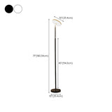 Adjustable Minimalist White Disc LED Floor Lamp #size