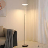 Adjustable Minimalist White Disc LED Floor Lamp Image - 4