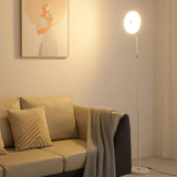 Adjustable Minimalist White Disc LED Floor Lamp Image - 8