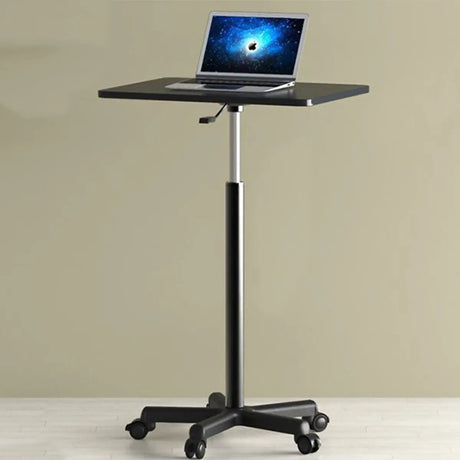 Adjustable Mobile Black Wood Casters Standing Desk Image - 1