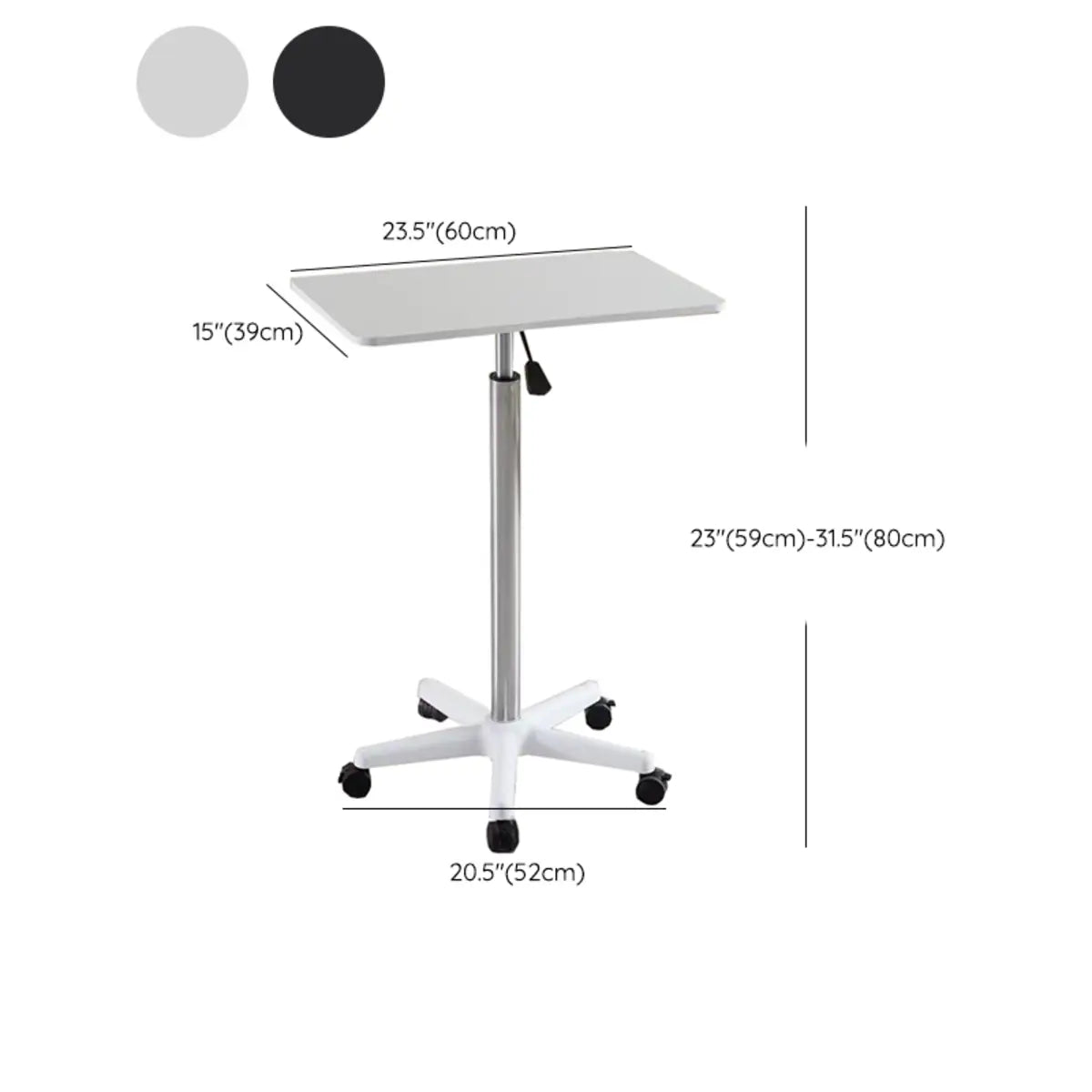 Adjustable Mobile Black Wood Casters Standing Desk 